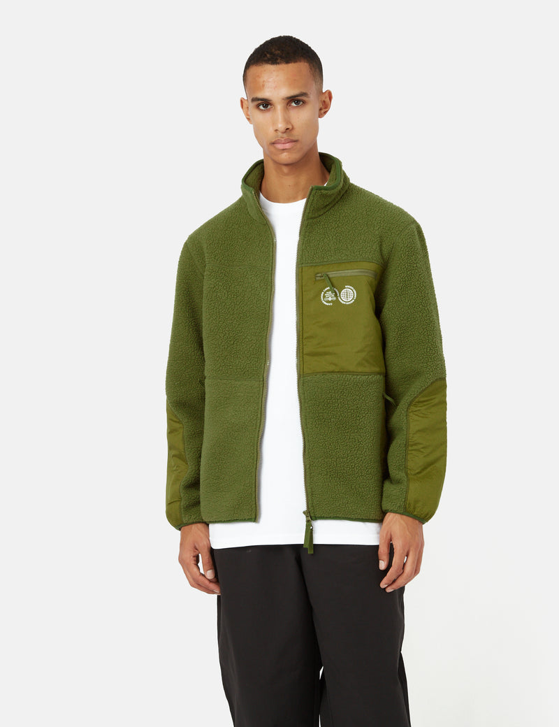 Carrier Goods Borg Zip Through Fleece - Cardamon Green