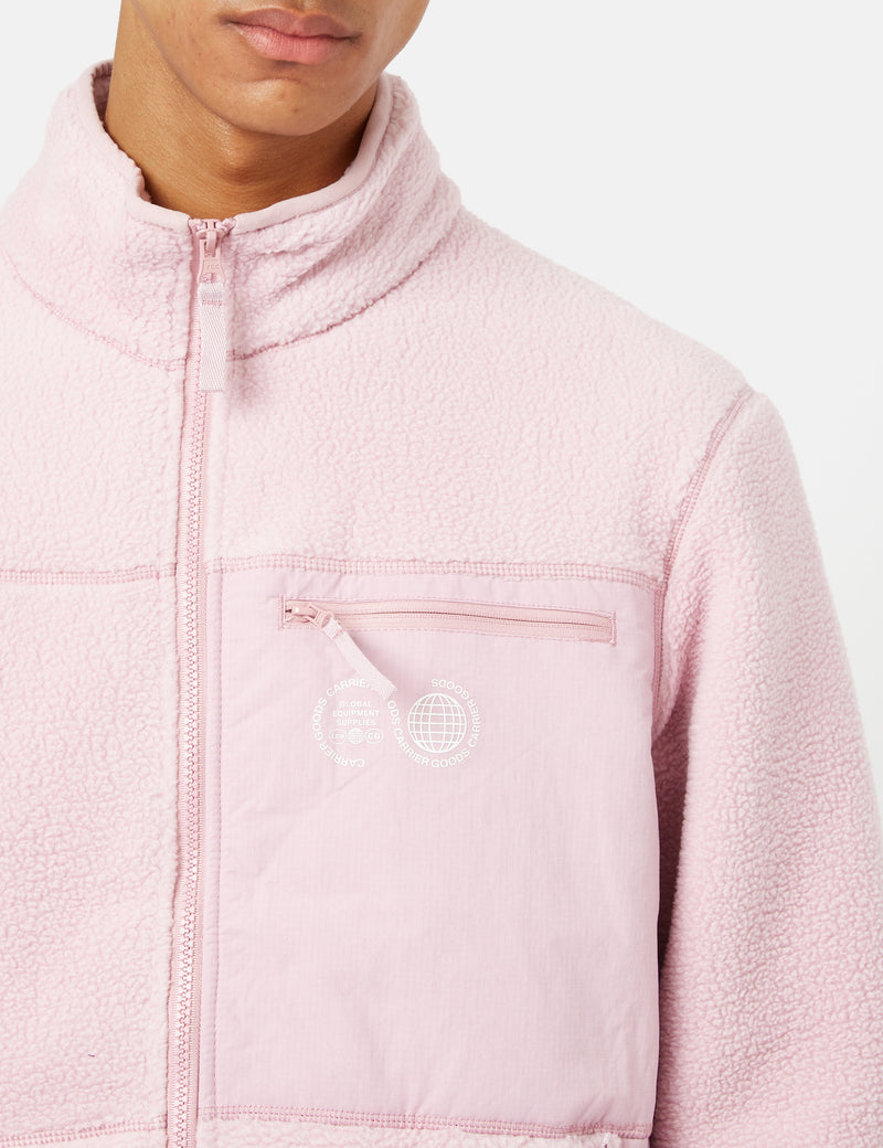 Carrier Goods Borg Zip Through Fleece Jacket - Rose