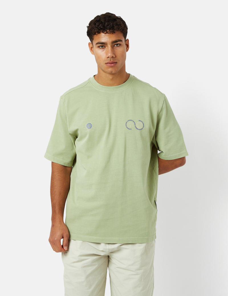 Purple Mountain Observatory Globe T-Shirt - Reseda Green