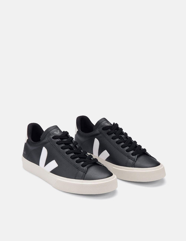 Womens Veja Campo Trainers (Chrome Free) - Black/White