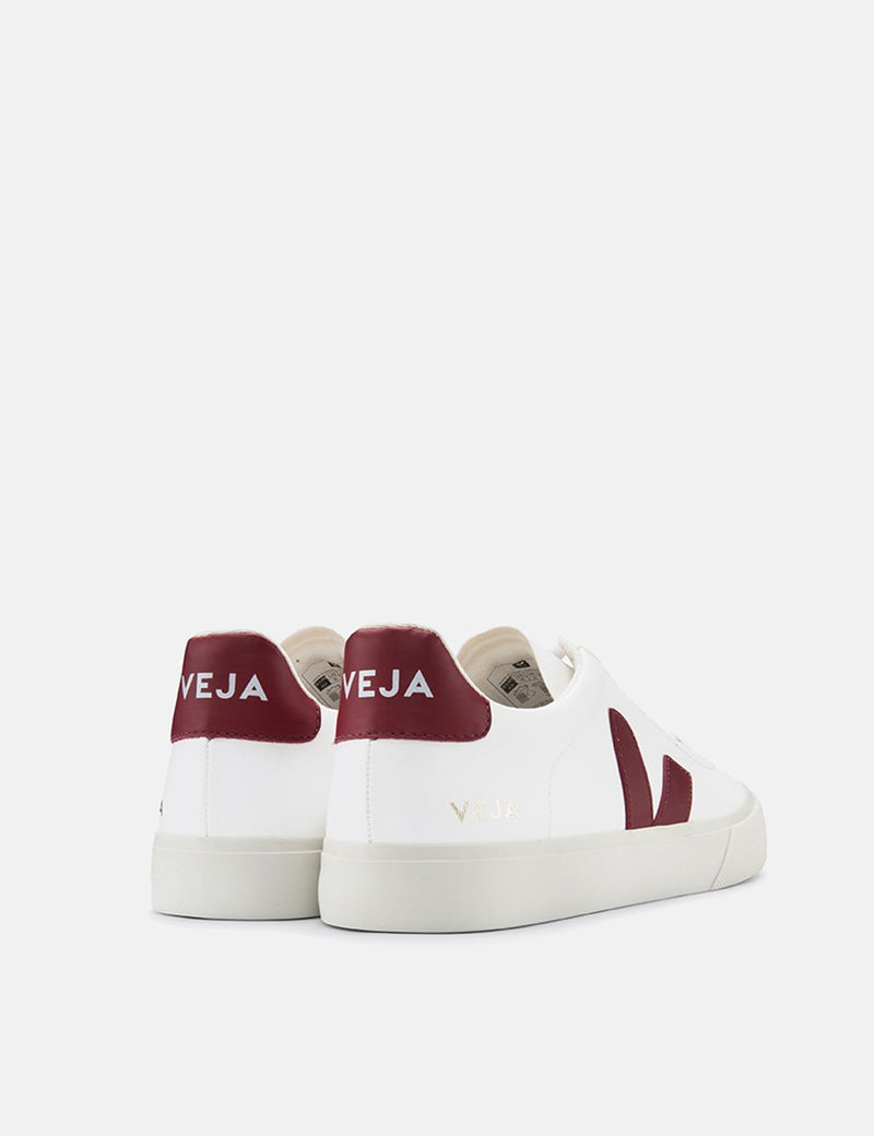 Veja Campo Trainers (Chrome Free Leather) - White/Marsala