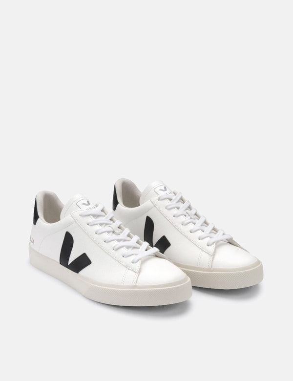 Womens Veja Campo Trainers (Chrome Free Leather) - White/Black