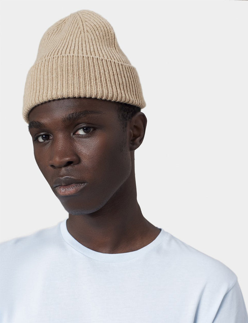 Colorful Standard Merino Wool Beanie Hat - Honey Beige