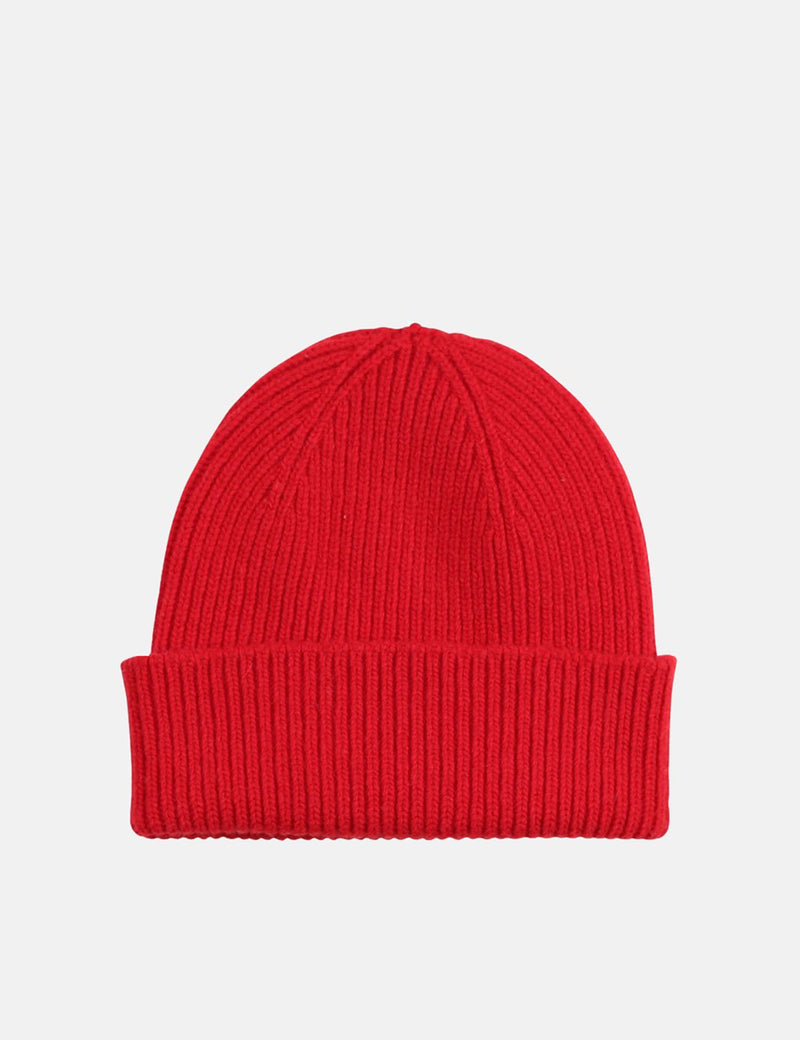 Colorful Standard Merino Wool Beanie Hat - Scarlet Red