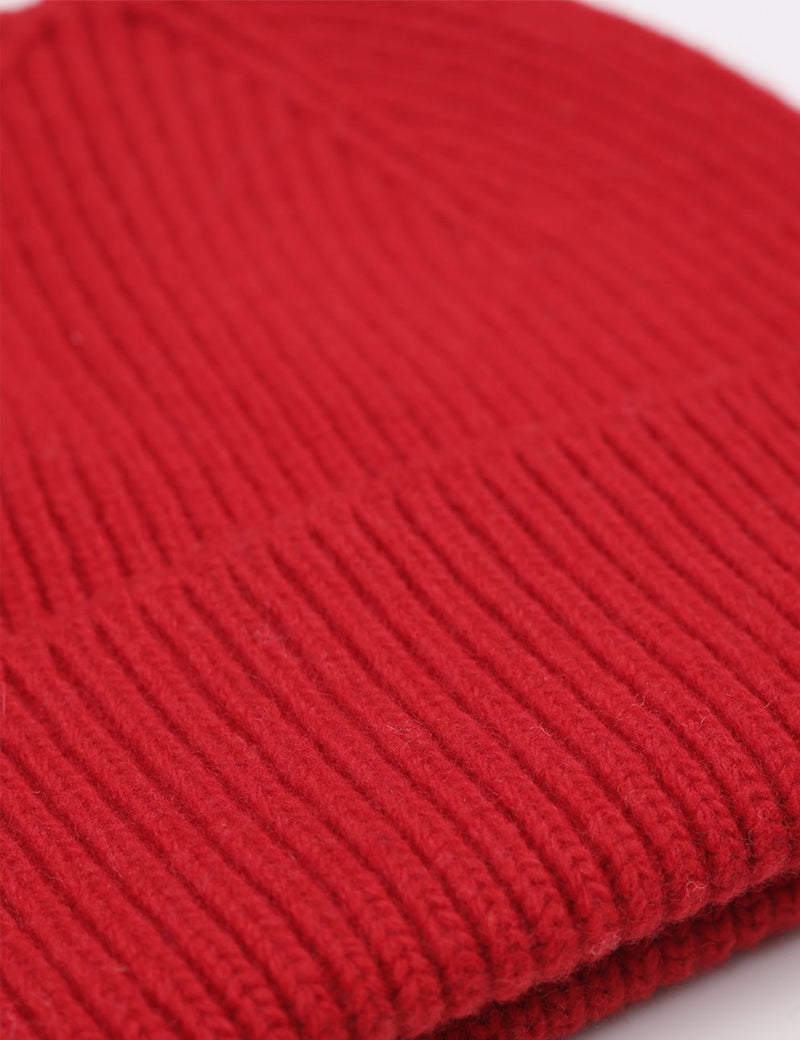 Colorful Standard Merino Wool Beanie Hat - Scarlet Red