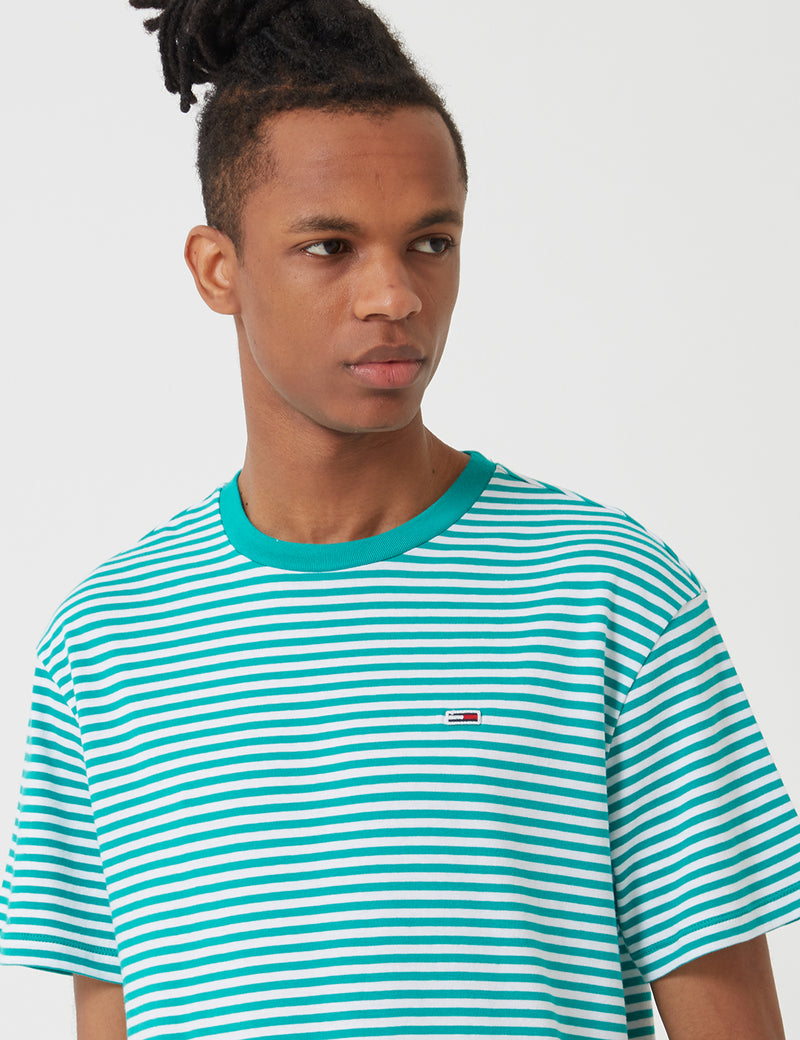 kjole Tilfredsstille skridtlængde Tommy Hilfiger Classic Stripe T-Shirt - Green/White | URBAN EXCESS. – URBAN  EXCESS USA