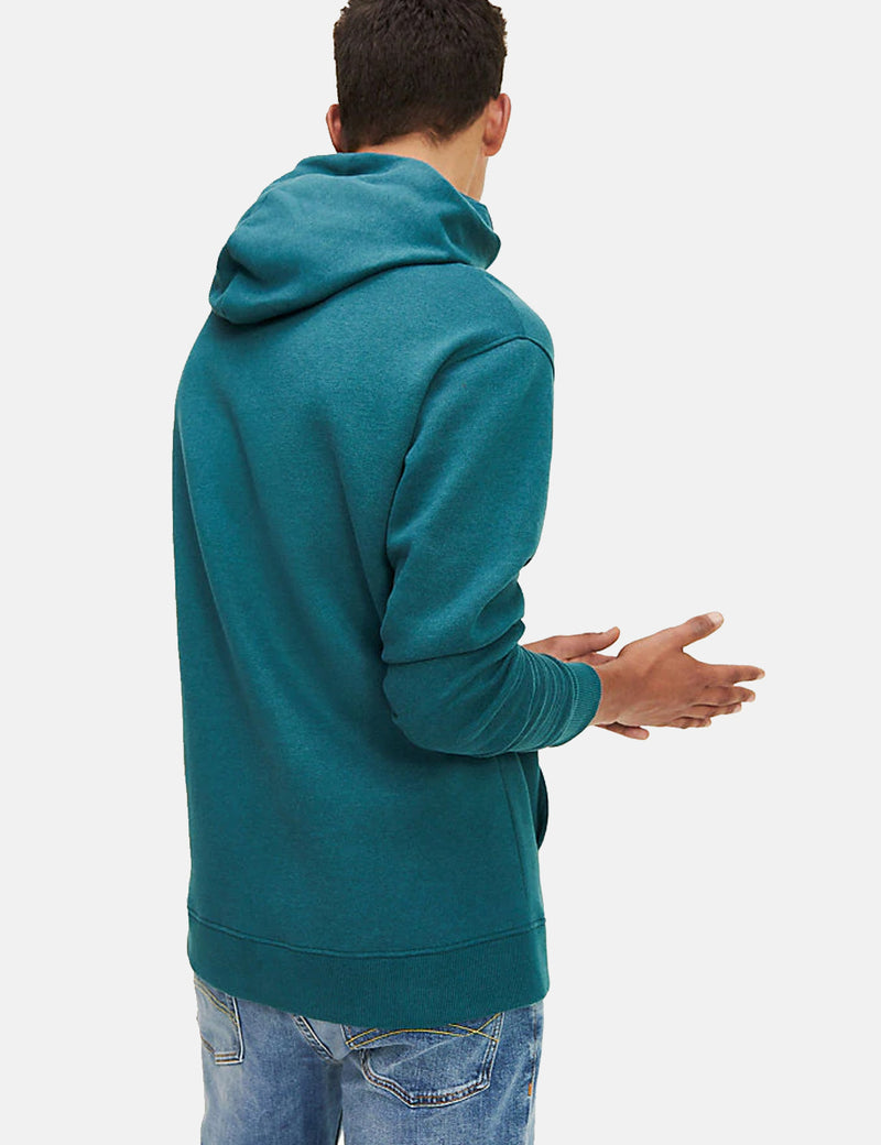 Tommy Hilfiger Straight Logo Hooded Sweatshirt (Oversized) - Atlantic Deep Green