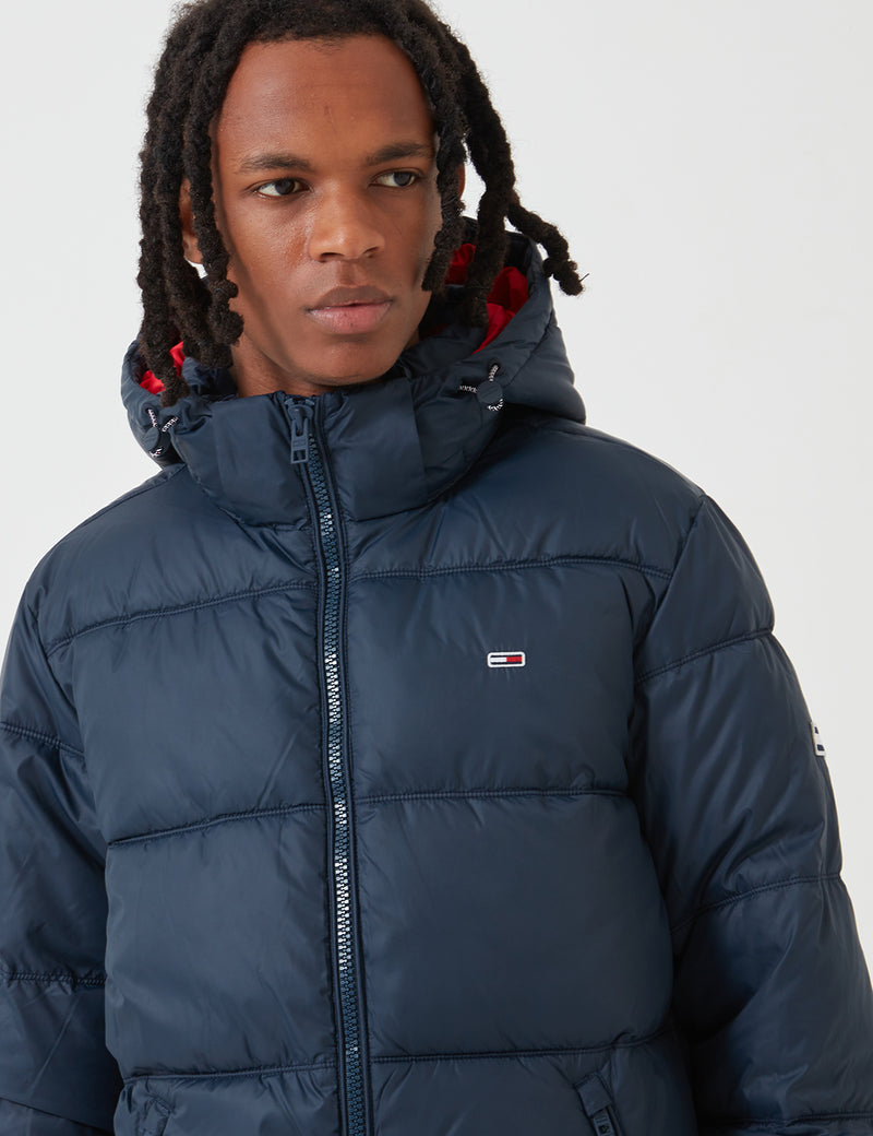 Tommy Jeans Essential Hooded Puffa Jacket - Black Iris