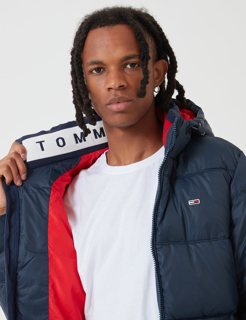 Tommy Jeans Essential Hooded Puffa Jacket - Black Iris