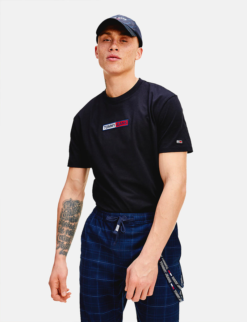 Tommy Jeans Box Logo T-Shirt (Embroidered) - Black