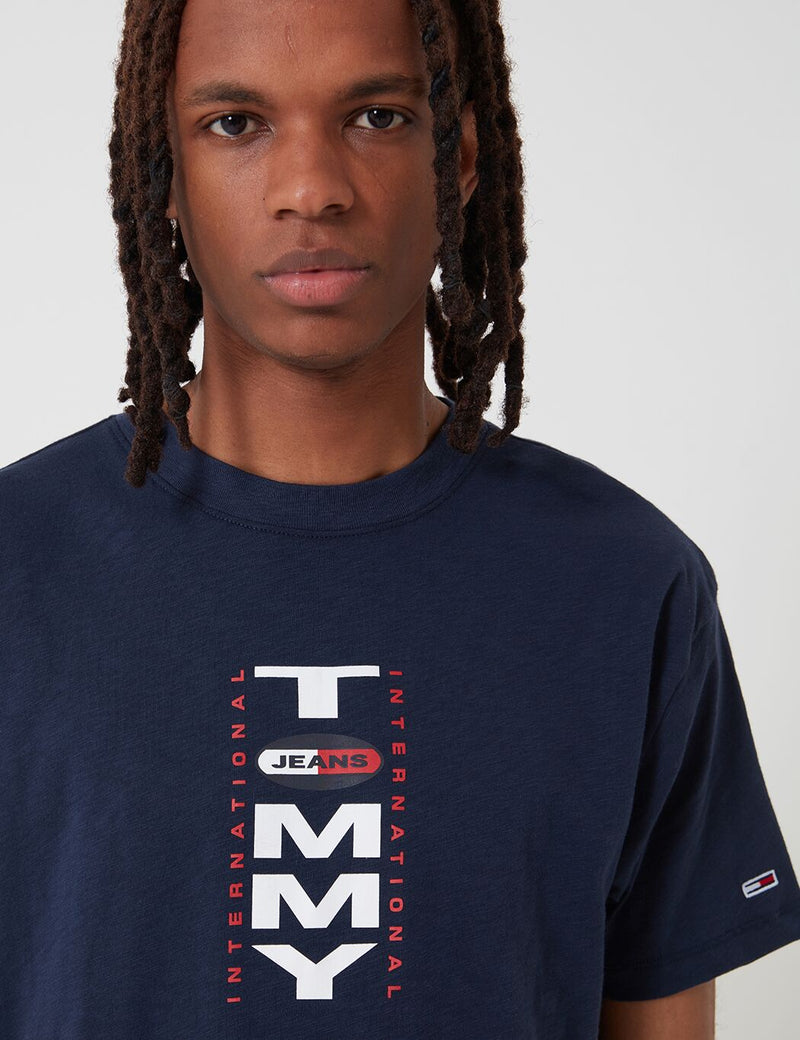 Tommy Jeans Vertical Back Logo T-Shirt (Oversized Fit) - Twilight Navy
