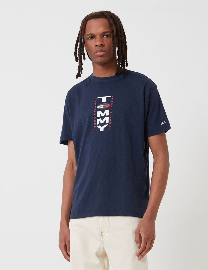 Tommy Jeans Vertical Back Logo T-Shirt (Oversized Fit) - Twilight Navy