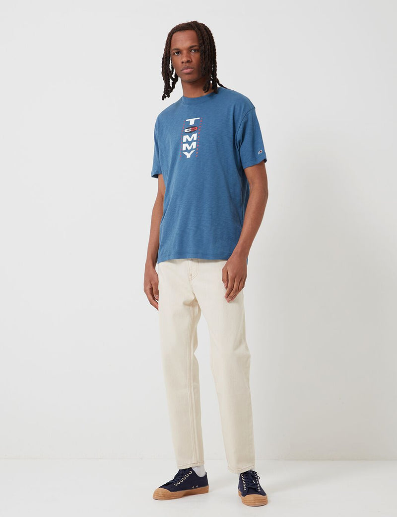 Tommy Jeans Vertical Back Logo T-Shirt (Oversized Fit) - Audacious Blue