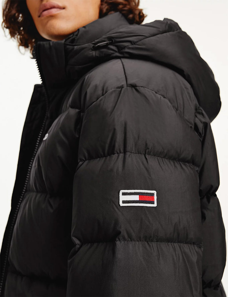 Tommy Jeans Essential Down Hooded Jacket - Black