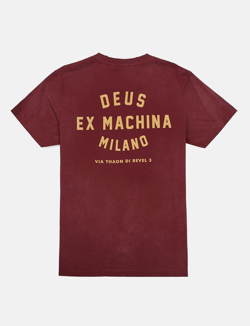 Deus Ex Machina Sunbleached Tokyo T-shirt - Maroon