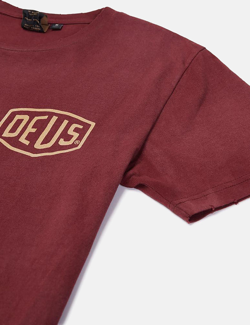 Deus Ex Machina Sunbleached Tokyo T-shirt - Maroon