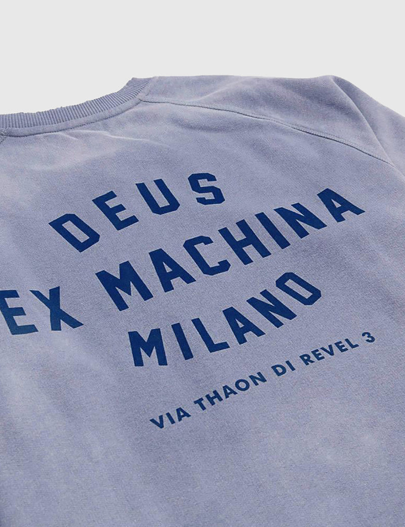 Deus Ex Machina Sunbleached Milan Sweatshirt - Steel Blue