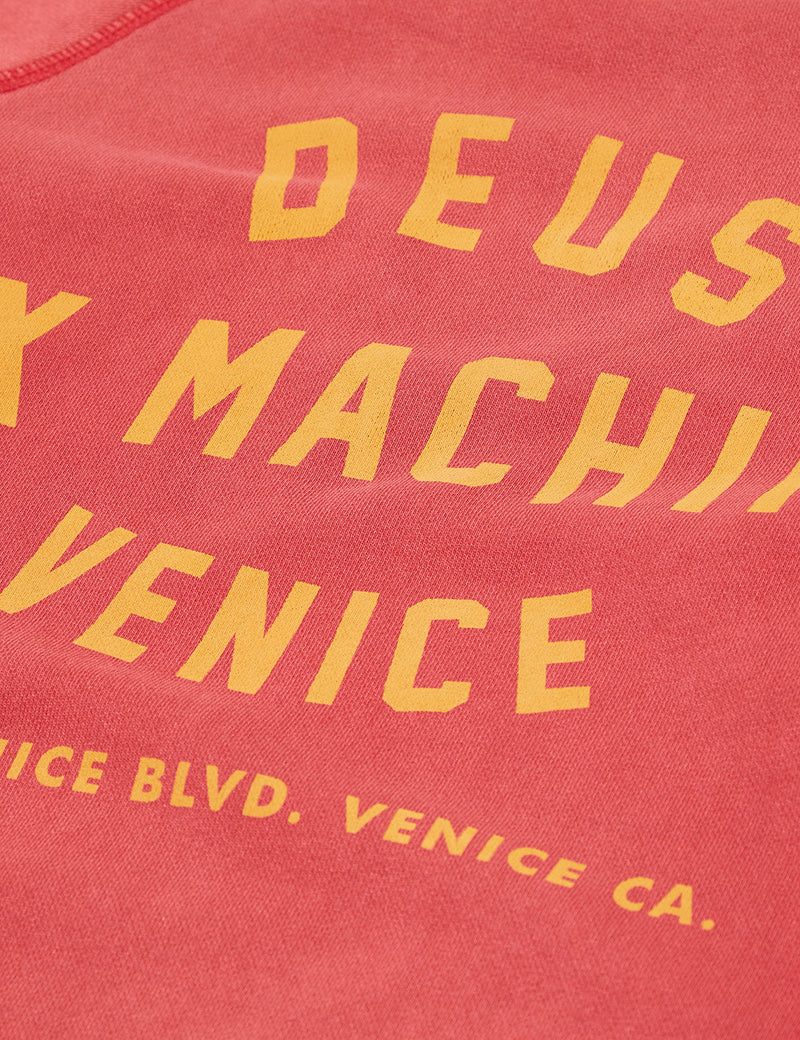 Deus Ex Machina Sunbleached Venice Sweatshirt - Rich Red