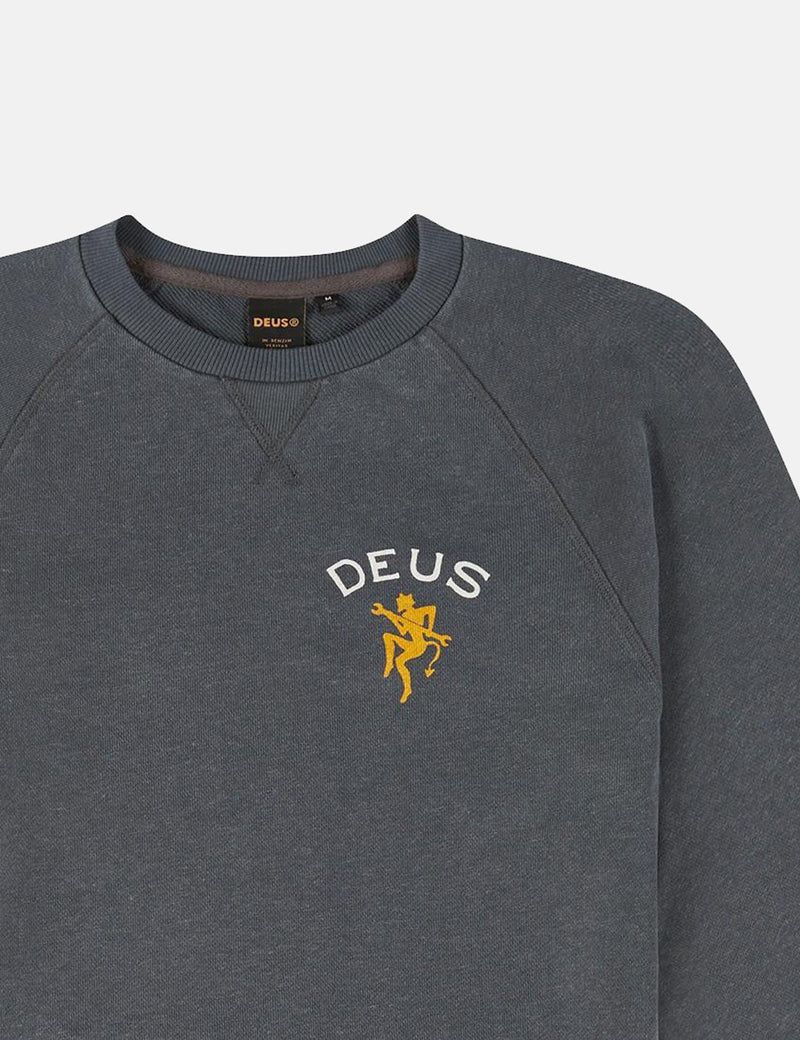 Deus Ex Machina Devil Crewneck Sweatshirt - Washed Black