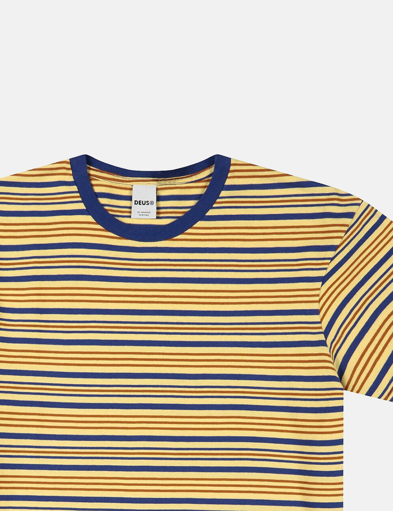Deus Ex Machina Berties Stripe T-shirt - Golden Haze