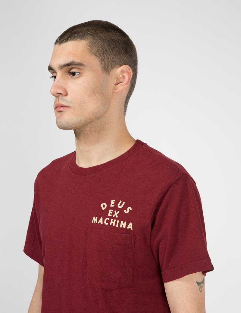 Deus Ex Machina Camperdown Pocket T-Shirt - Sangria Red