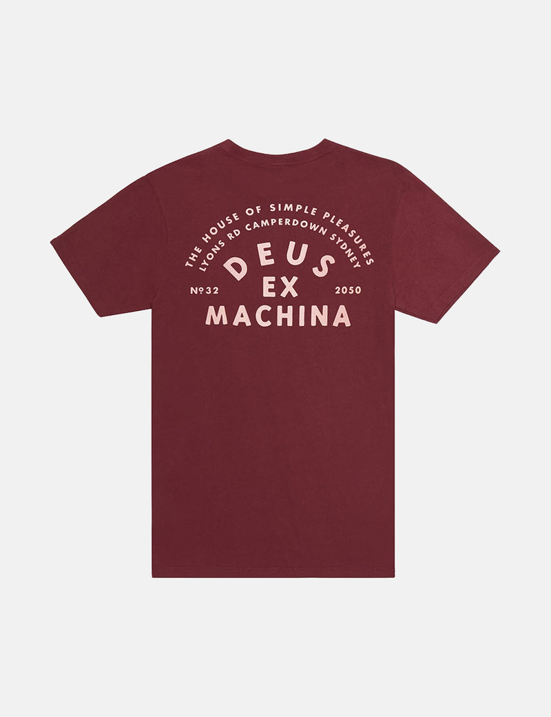 Deus Ex Machina Camperdown Pocket T-Shirt - Sangria Red