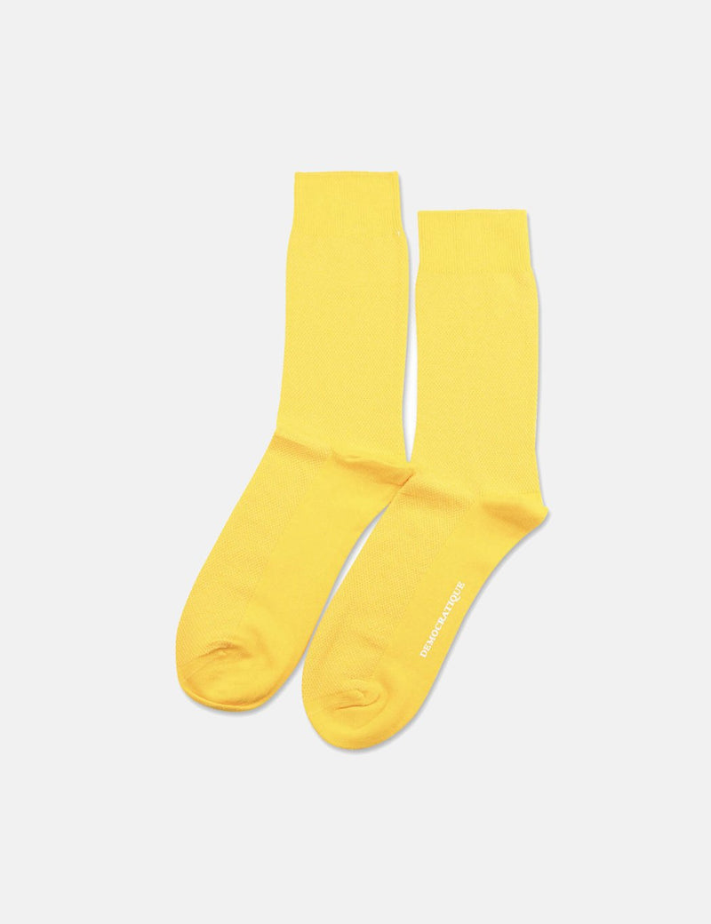 Democratique Originals Champagne Pique Socks - Dominant Yellow