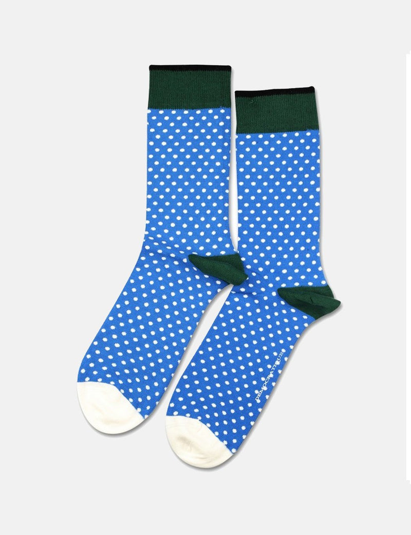 Democratique Original Polkadot Socks - Blue Eyes/Off White/Forrest Green - Article