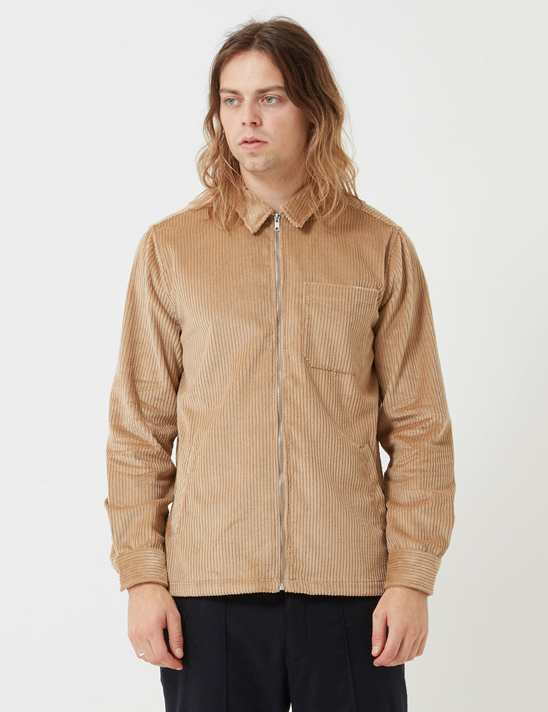 Portuguese Flannel Fecho Large Corduroy Jacket - Khaki