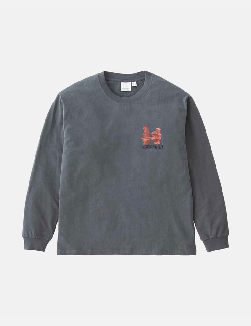 Gramicci Stoneheads Long Sleeve T-Shirt - Grey Pigment