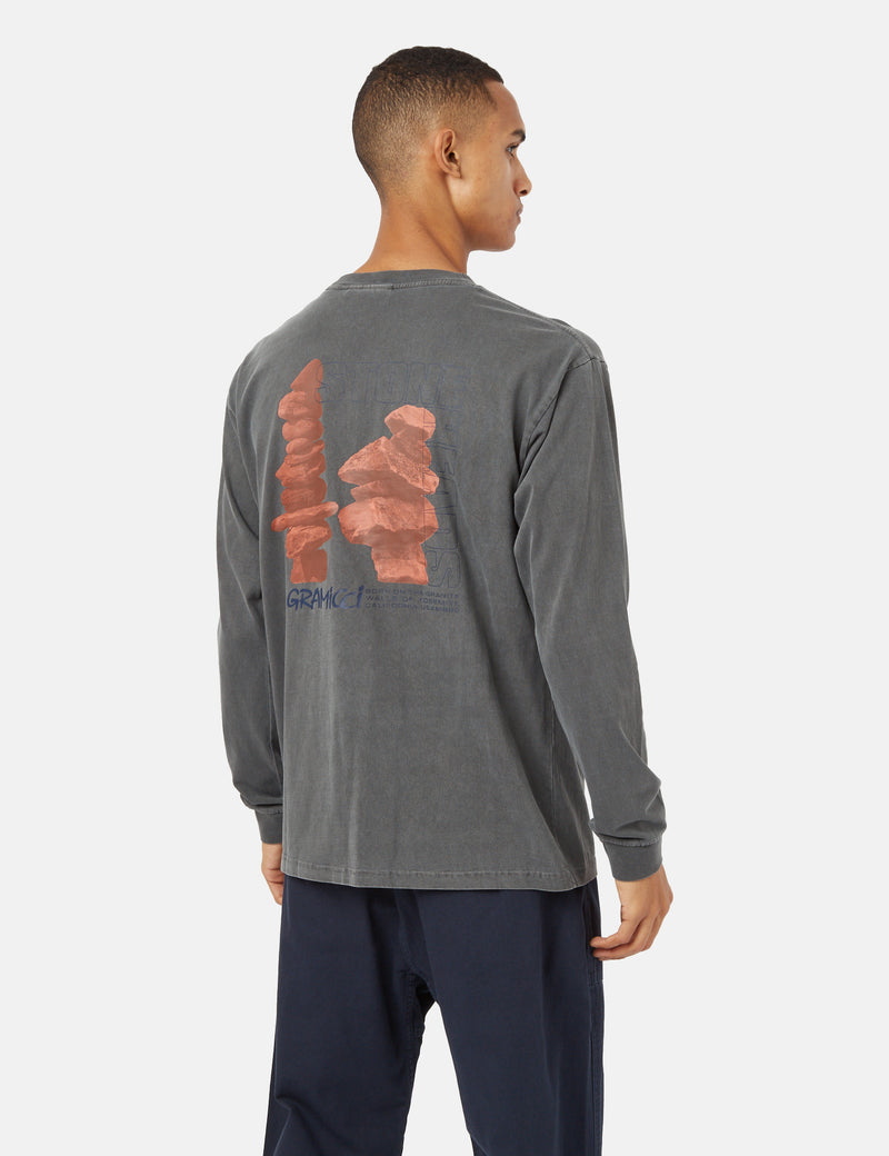 Gramicci Stoneheads Long Sleeve T-Shirt - Grey Pigment