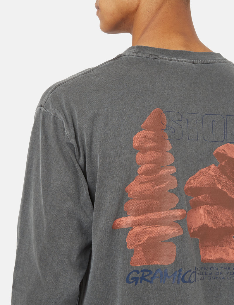 Gramicci Stoneheads Long Sleeve T-Shirt - Grey Pigment