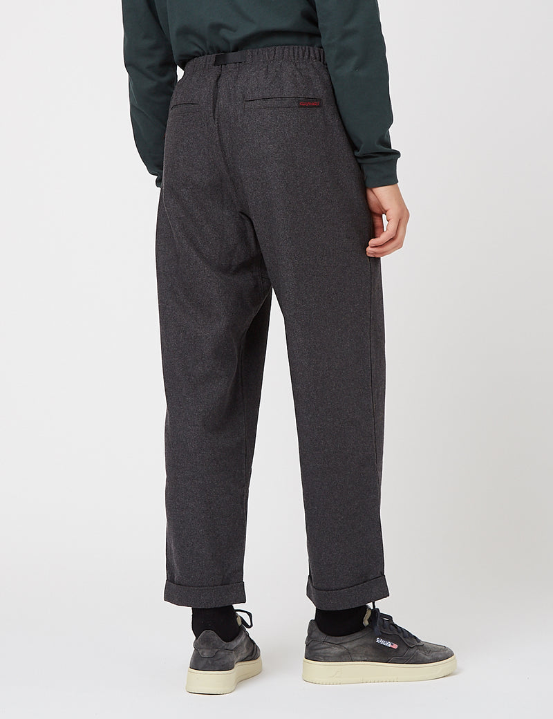 Gramicci Wool Blend Tuck Tapered Pants - Charcoal Grey