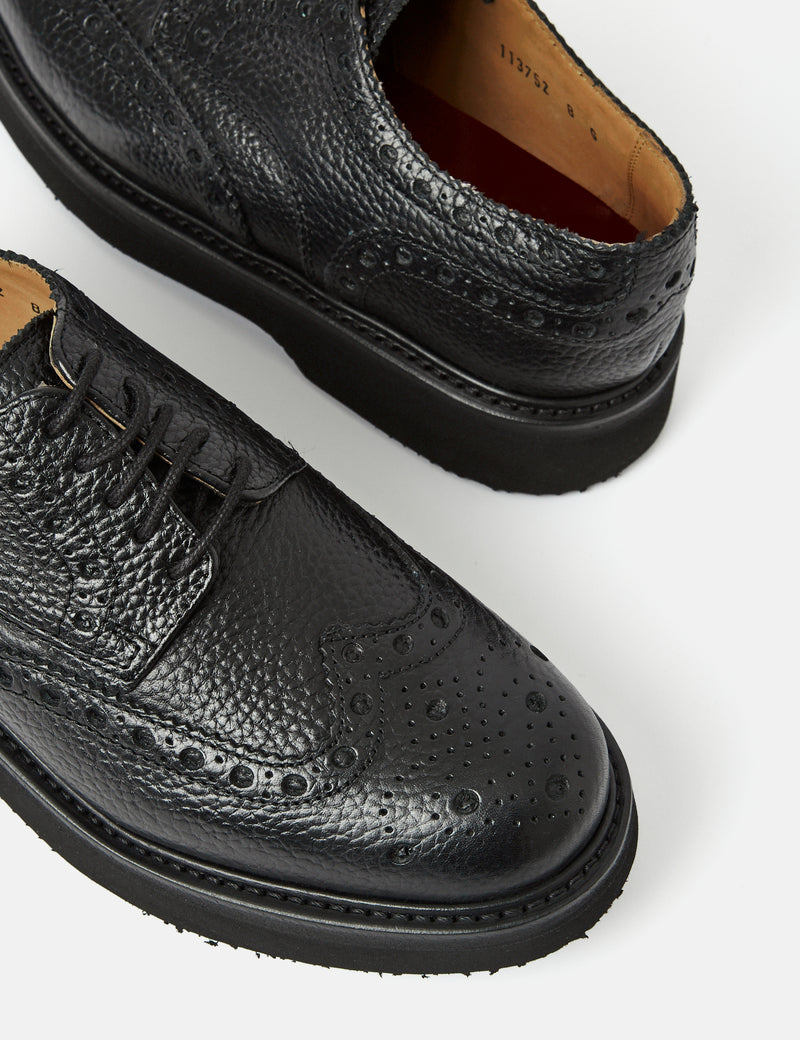 Grenson Archie Brogue (Natural Grain Leather) - Black