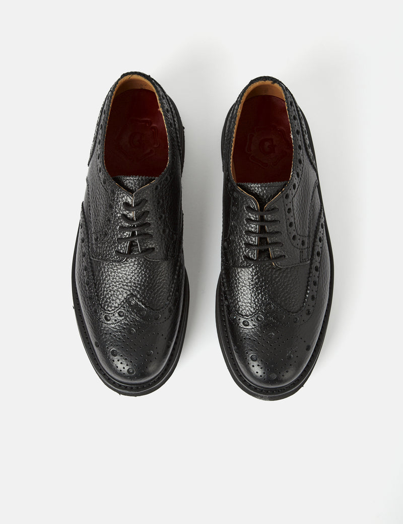 Grenson Archie Brogue (Natural Grain Leather) - Black