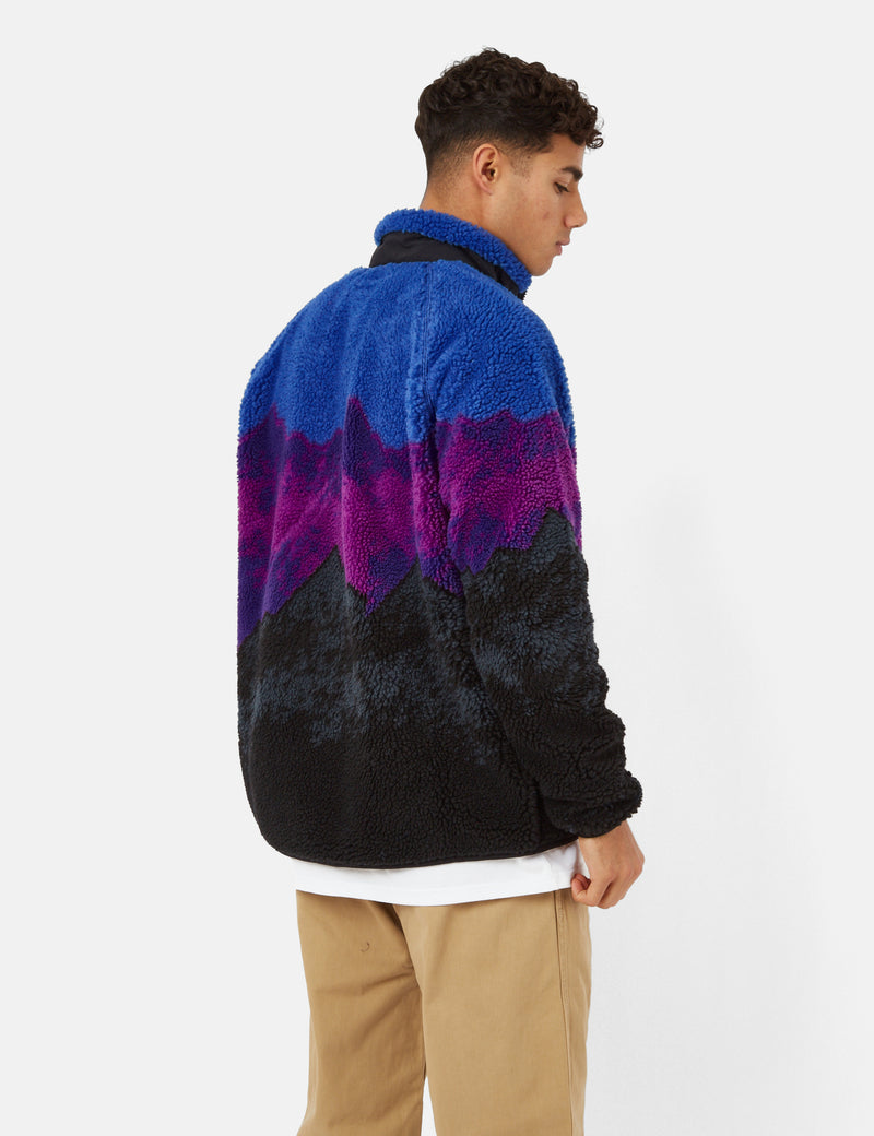 Gramicci x Nanga Ridgeline Fleece Jacket - Black/Blue/Magenta I UE