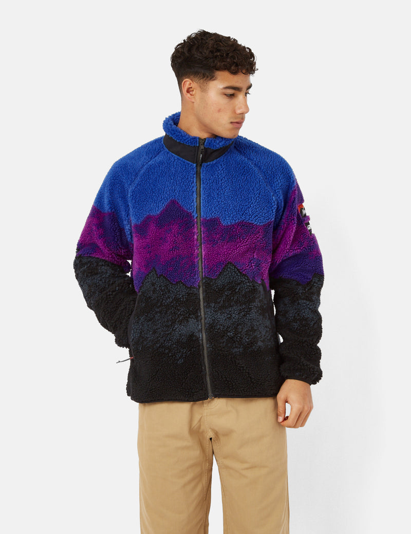 Gramicci x Nanga Ridgeline Fleece Jacket - Black/Blue/Magenta I UE