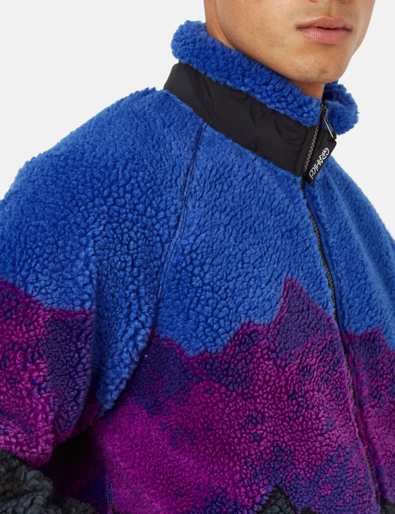 Gramicci x Nanga Ridgeline Fleece Jacket - Black/Blue/Magenta I UE