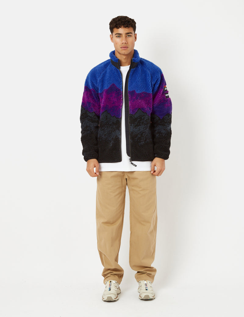 Gramicci x Nanga Ridgeline Fleece Jacket - Black/Blue/Magenta I UE