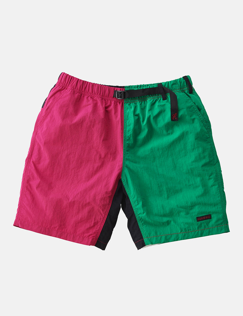Gramicci Shell Packable Shorts - Raspberry/Kelly Green