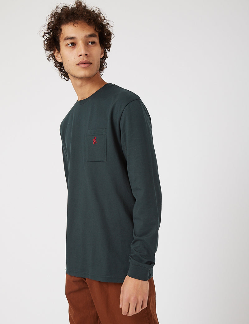 Gramicci One Point Long Sleeve T-Shirt - Deep Forest