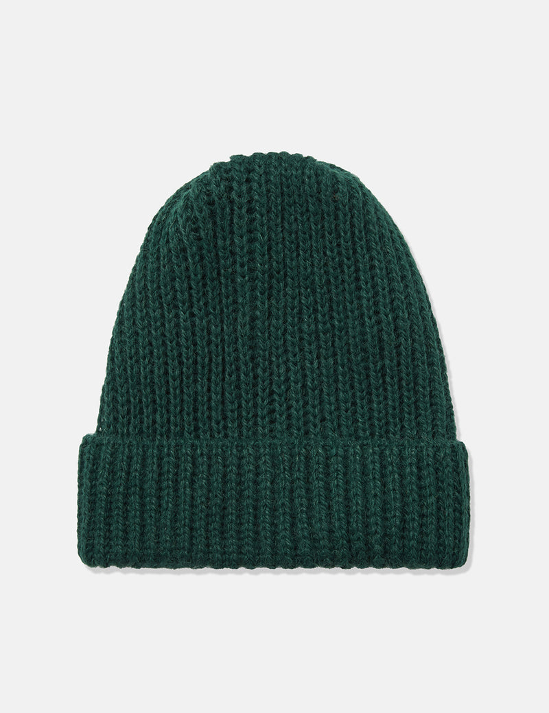 Highland Rib Beanie Hat (Wool/Alpaca) - Forest Green