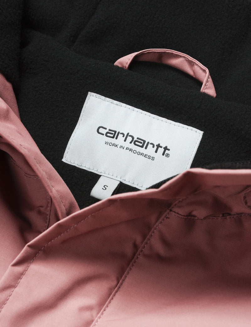 Womens Carhartt-WIP Nimbus Half-Zip Jacket (Fleece Lined) - Soft Rose Pink