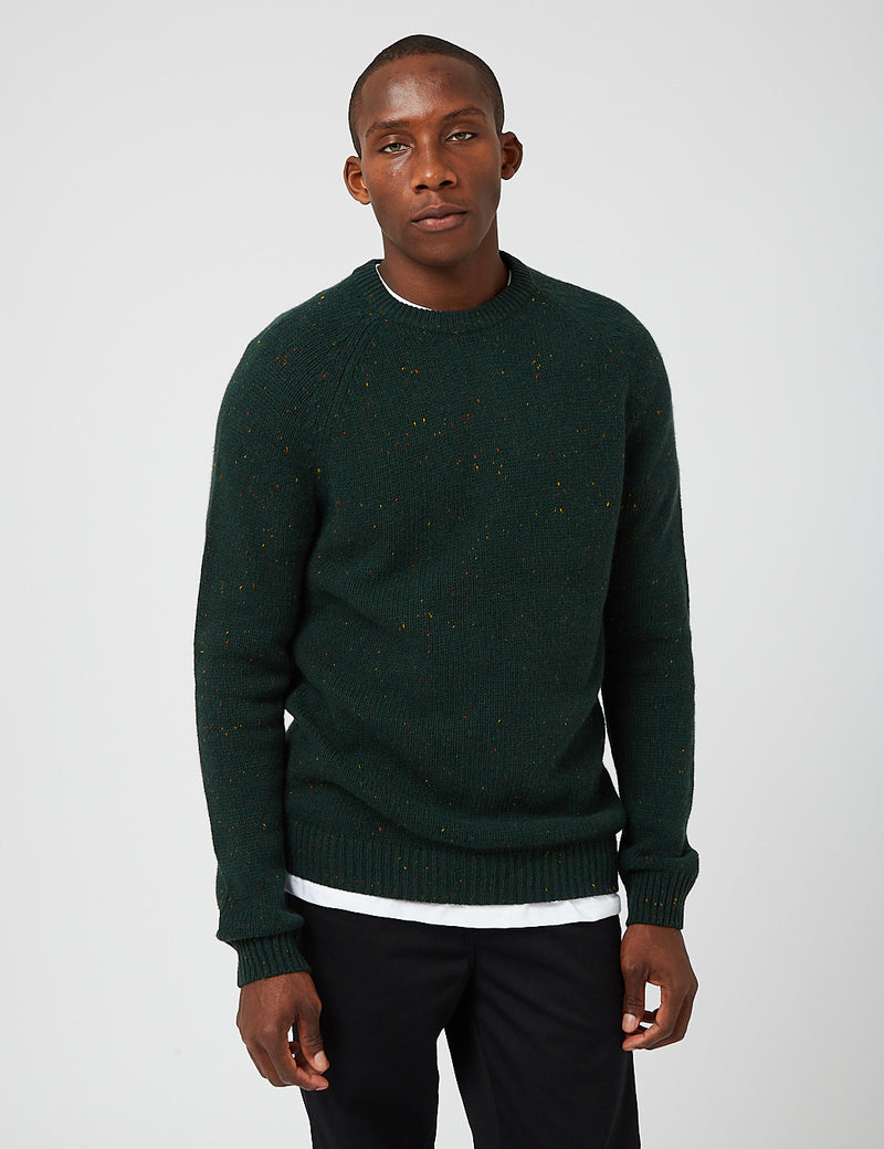 Carhartt-WIP Anglistic Knit Sweatshirt - Speckled Grove Green