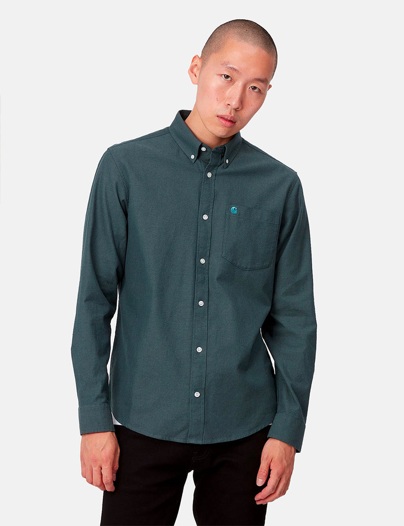 Carhartt-WIP Dalton Shirt (Heavy Rinsed) - Frasier/Eucalyptus