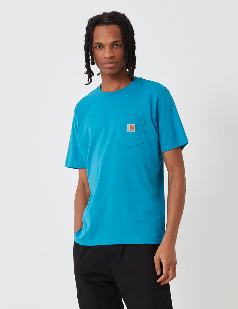 Carhartt-WIP Pocket T-Shirt - Pizol Blue