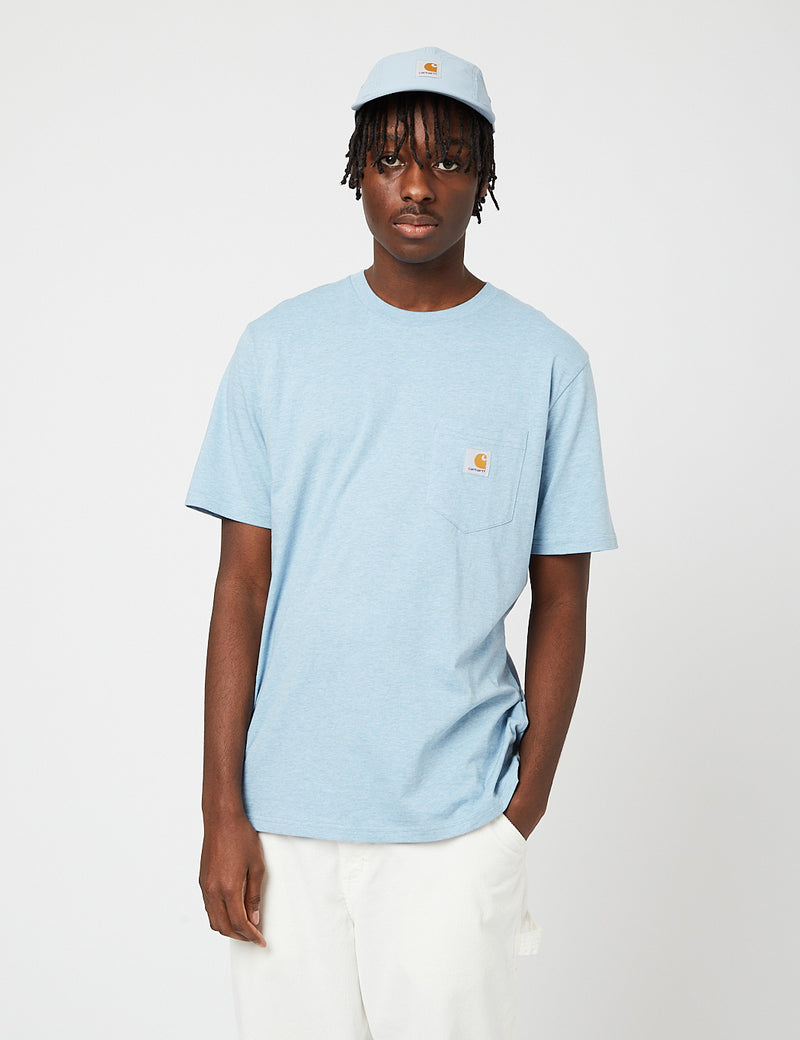 Carhartt-WIP Pocket T-Shirt - Frosted Blue Heather