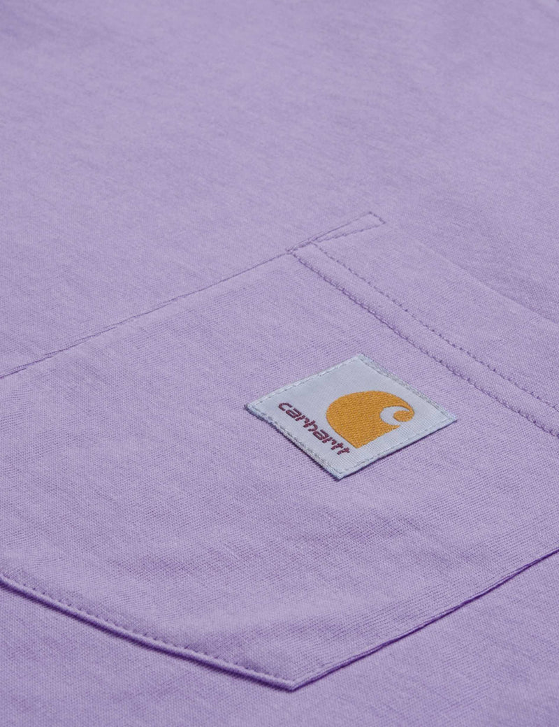 Carhartt-WIP Pocket Long Sleeve T-Shirt - Soft Lavender