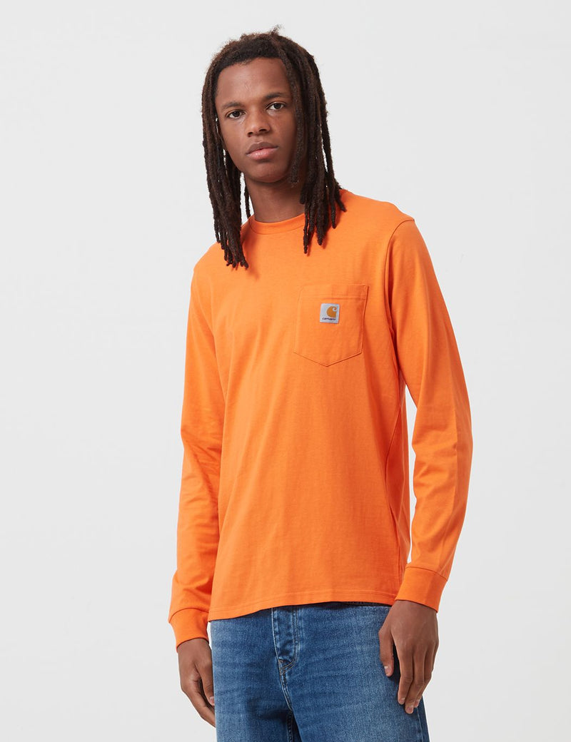 Carhartt-WIP Pocket Long Sleeve T-Shirt - Clockwork Orange