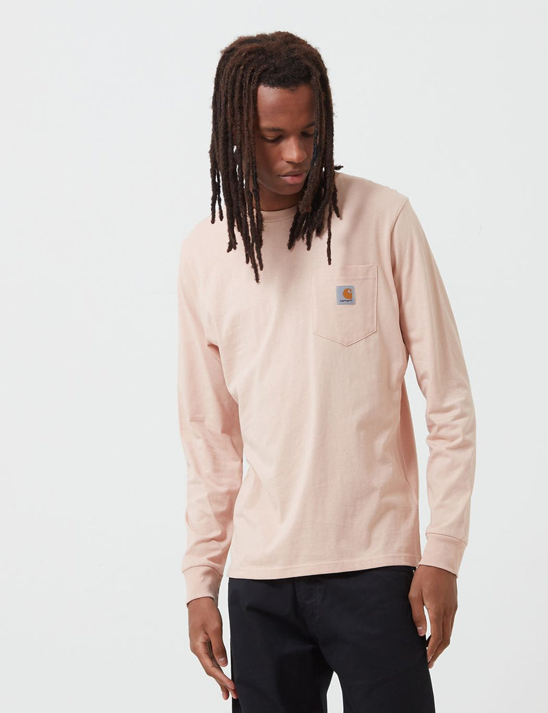 Carhartt-WIP Pocket Long Sleeve T-Shirt - Powdery Pink
